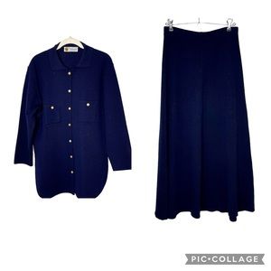 Elegant Navy Midi Skirt